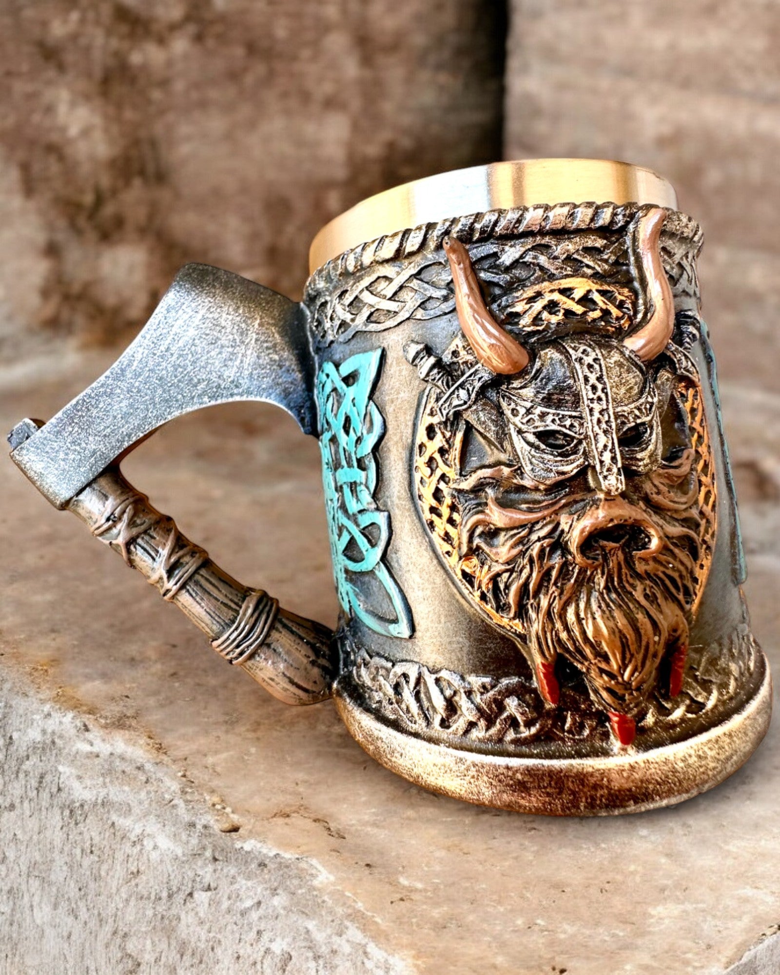 Cana vikingului Ragnar's Horn - cu opțiunea de gravare pentru cadou, 250 ml