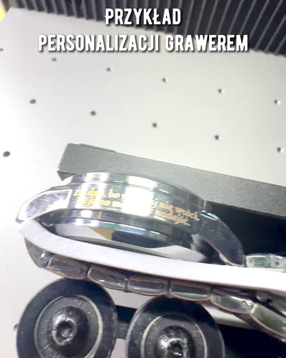 Ceas elegant pentru bărbați KIMSDUN Prestige, mecanism transparent și eleganță sportivă, posibilitate de personalizare prin gravură.