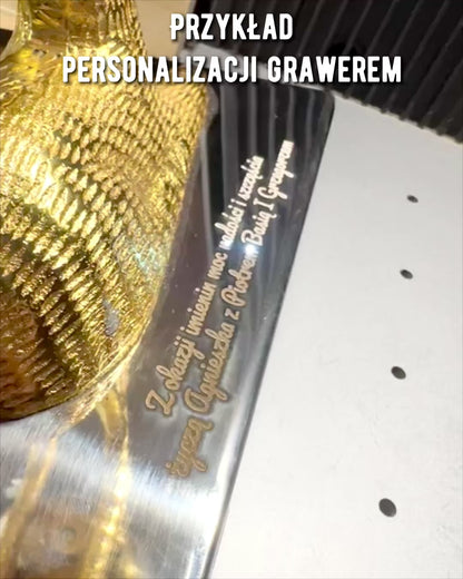 Misa decorativă "Trofie Cerb" – Artizanat din India, personalizare prin gravură